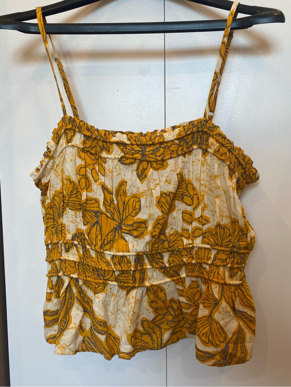 Bila Yellow Floral Smocked Cami